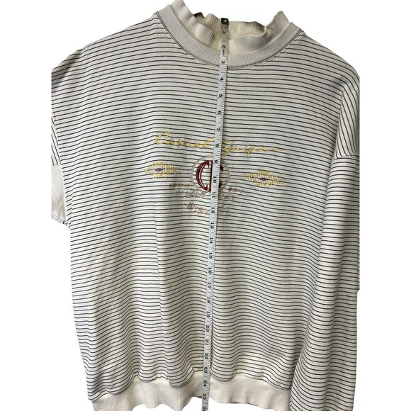 Vintage Women’s Casual Equipe Original Sport Logo Stripped Sweater Small Flaws - Picture 8 of 15
